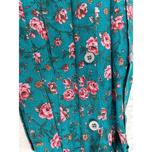 Floral Teal Midi Dress - Picture 7 of 10